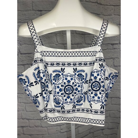 Lane Bryant Top Blue and White Fair Isle Tank Top Plus Size 18 - Picture 6 of 6